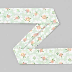 Biais coton Petites fleurs [20 mm] - vert pastel, 
