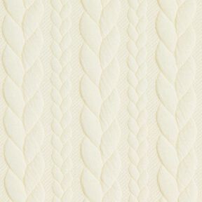 Jersey jacquard Cloqué Torsades – blanc, 