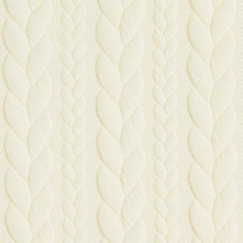 Jersey jacquard Cloqué Torsades – blanc,  image number 1