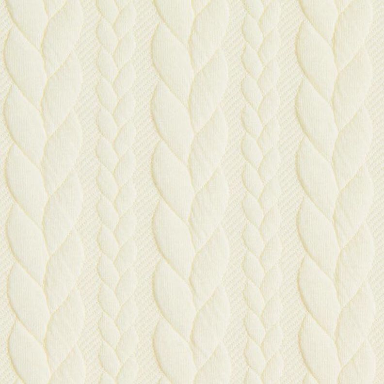 Jersey jacquard Cloqué Torsades – blanc,  image number 1