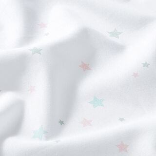 GOTS popeline coton aspect griffonnage étoiles | Tula – blanc, 