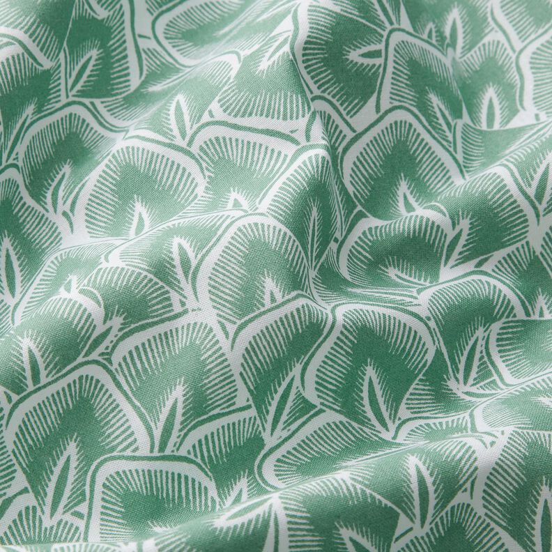 Tissu en coton Cretonne Feuilles abstraites – sauge/ivoire,  image number 2