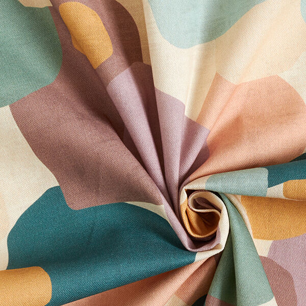 Tissu de décoration Semi-panama Taches abstraites – nature/gris mauve,  image number 3