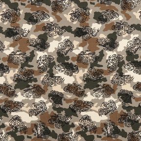 French Terry Sweat d’été Monster trucks camouflés  – taupe, 