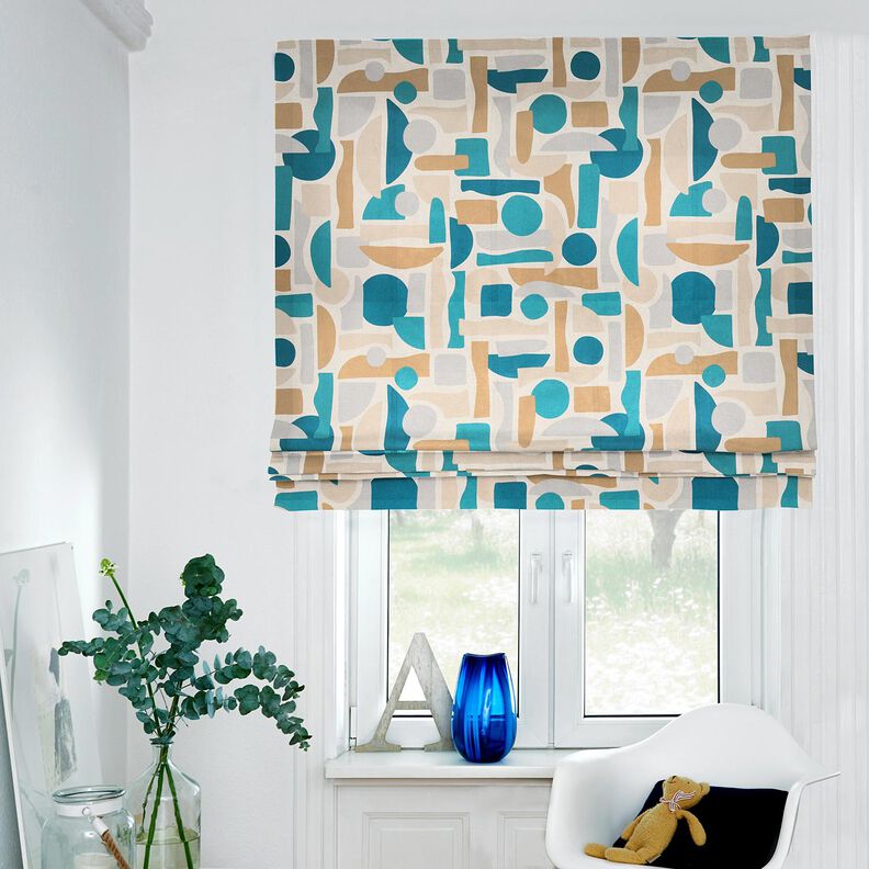 Tissu de décoration Semi-panama Formes abstraites – nature/pétrole, image number 6