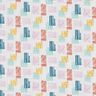 Tissu en coton Cretonne formes hachurées – argent/violet pastel,  thumbnail number 1