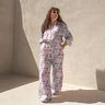 Satin de coton Japanese Anamone | Nerida Hansen – violet pastel/bleu aqua,  thumbnail number 6