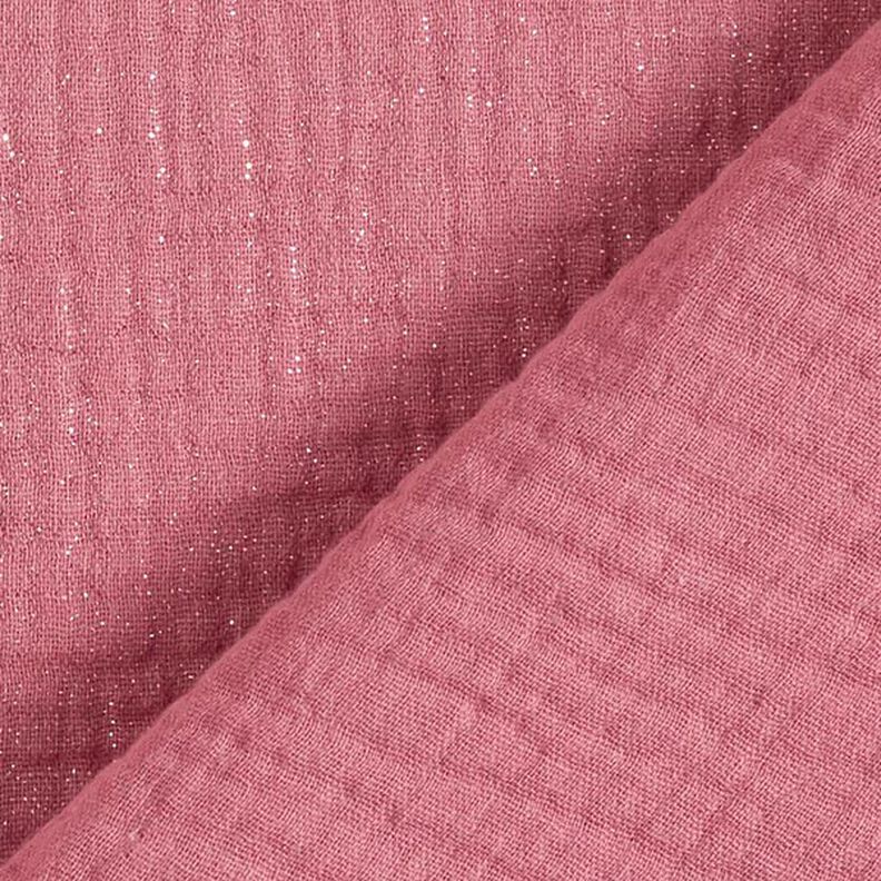 Tissu double gaze de coton fins points scintillants| by Poppy – vieux rose,  image number 4