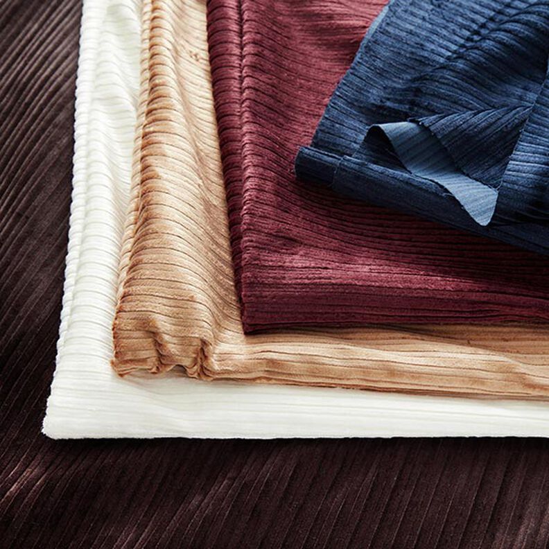 Velours côtelé stretch en coton-viscose mélangé, uni – beige, image number 5