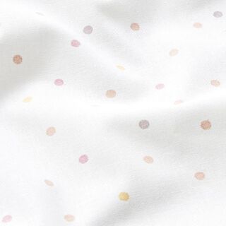 Popeline Points multicolores  – blanc/vieux rose, 