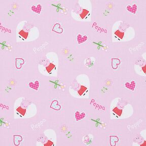 Popeline coton Cœurs Peppa Tissu sous licence | ABC Ltd – violet pastel, 