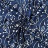 Voile de viscose batik branches de feuilles – indigo/blanc,  thumbnail number 3