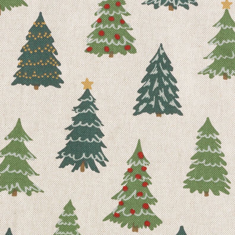 Tissu de décoration Semi-panama Sapins subtils – nature/vert, image number 6