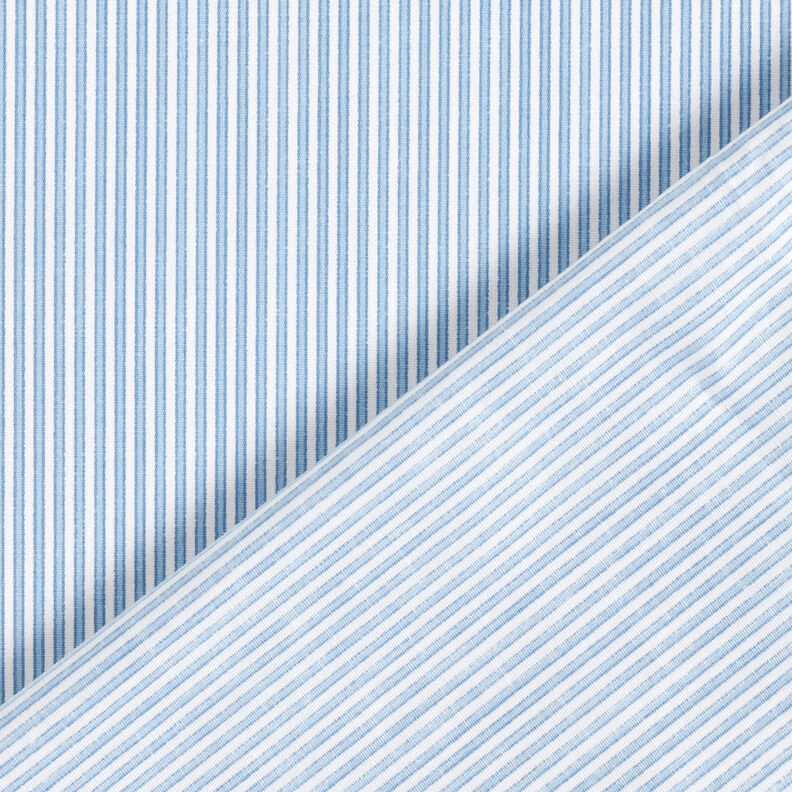 Tissu stretch pour chemise à fines rayures – blanc/bleu clair,  image number 5