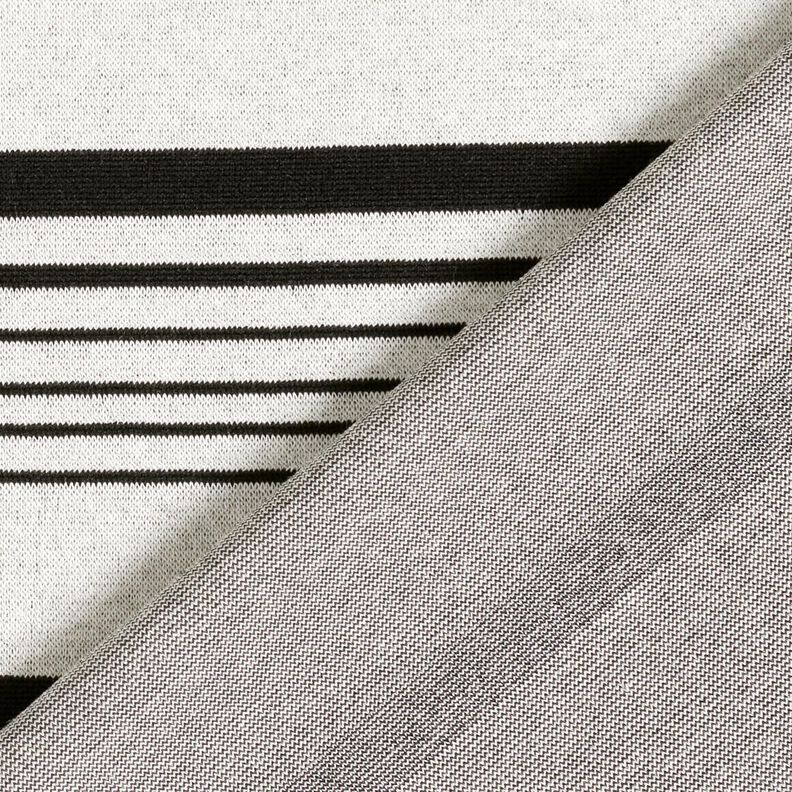Maille jacquard à rayures irrégulières – écru/noir,  image number 5