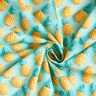 Tissu en coton Popeline ananas – bleu aqua/jaune,  thumbnail number 3