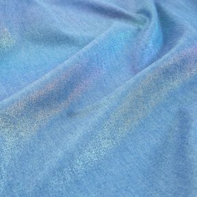 Chambray Brillant arc-en-ciel Imprimé feuille | Poppy Fabrics – bleu jean/mélange de couleurs, 
