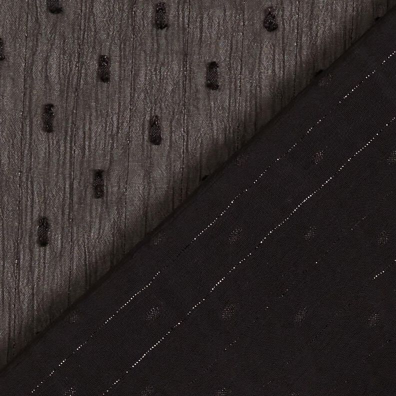 Mousseline Dobby métallisée à fines rayures – noir/argent métallisé,  image number 4