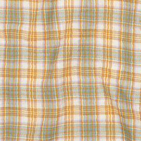 Tissu double gaze de coton Carreau | Poppy Fabrics – jaune curry/sauge, 