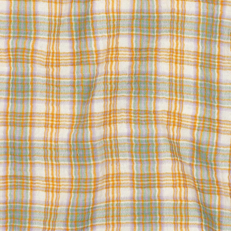 Tissu double gaze de coton Carreau | Poppy Fabrics – jaune curry/sauge,  image number 2