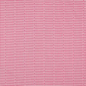 Tissu en coton Jacquard carreaux et cœurs – rose vif/blanc,  Tissu en coton Jacquard carreaux et cœurs – rose vif/blanc,