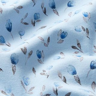 Jersey coton Tulipes Impression numérique – bleu clair, 