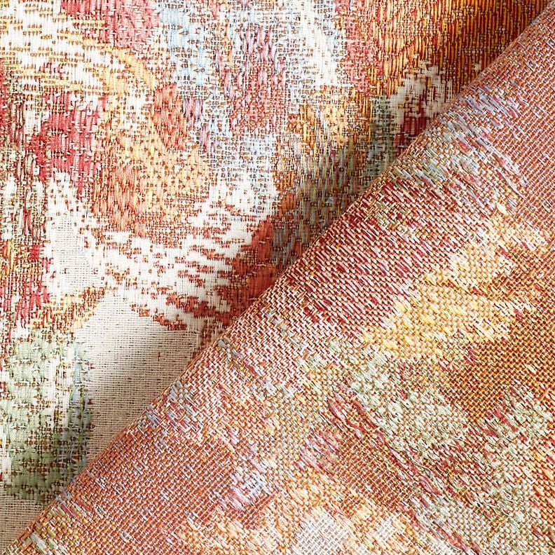 Tissu de décoration Gobelin art abstrait – beige clair/myrtille,  image number 4