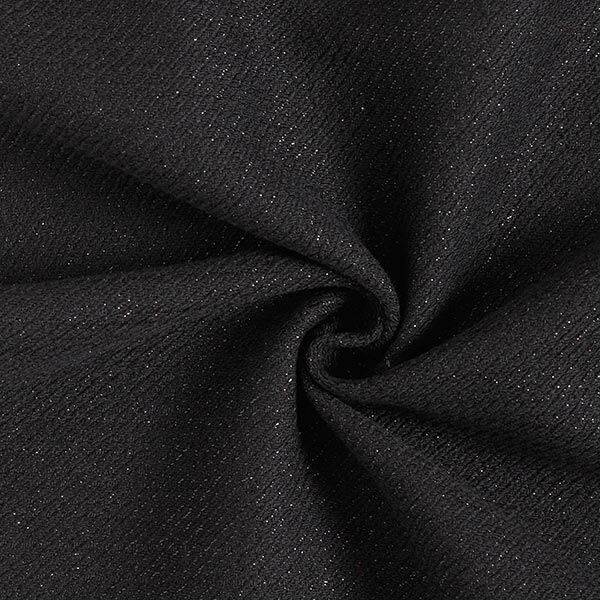 Tissu pour costume Structure diagonale pailletée – noir,  image number 1