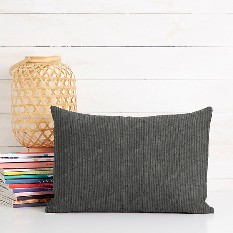 Velours côtelé large prélavé Uni – gris foncé,  image number 11