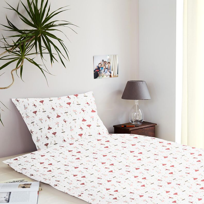 Tissu en coton Cretonne animaux dansants – blanc/rouge,  image number 7