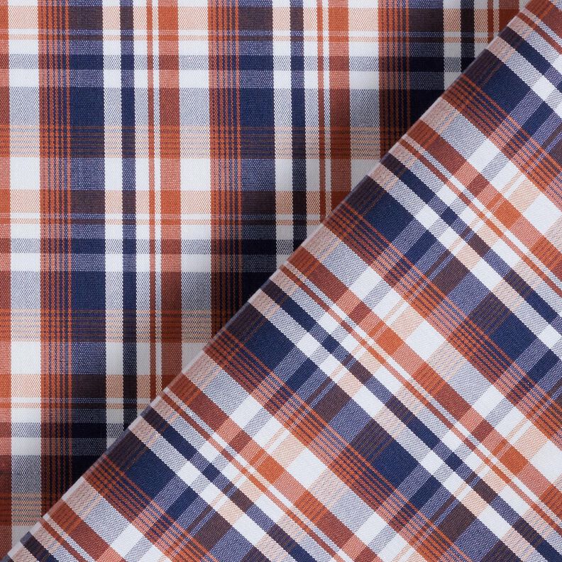 Tissu pour chemise à carreaux classiques – bleu marine/cuivre, image number 4