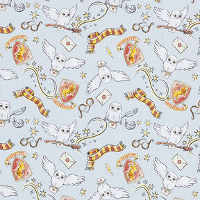 Cretonne Tissu sous licence «Harry Potter» Objets souvenirs de Gryffondor | Warner Bros. – argent, 
