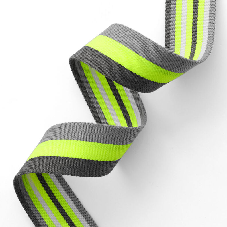 Sangle de sac fluo [ 40 mm ] – jaune fluo/gris,  image number 2