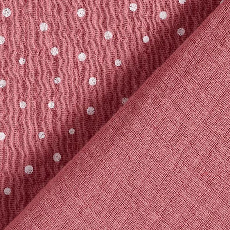 Tissu double gaze de coton Petits points – vieux rose/blanc, image number 4