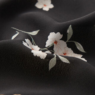 Tissu pour chemisier Petites fleurs – noir, 