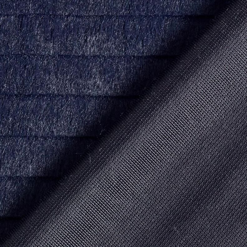 Fausse fourrure à larges rayures horizontales – bleu nuit, image number 4