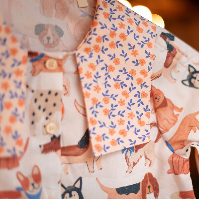 GOTS Popeline coton Streublümchen | Poppy Fabrics – nature/orange pêche, image number 7