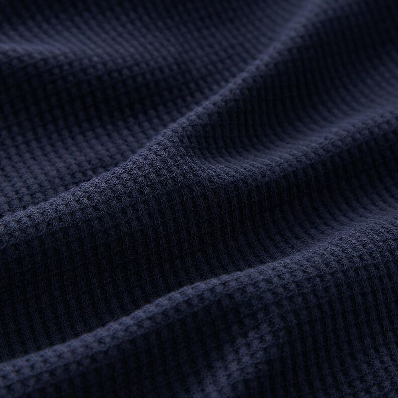 Jersey gaufré Uni – bleu nuit,  image number 2