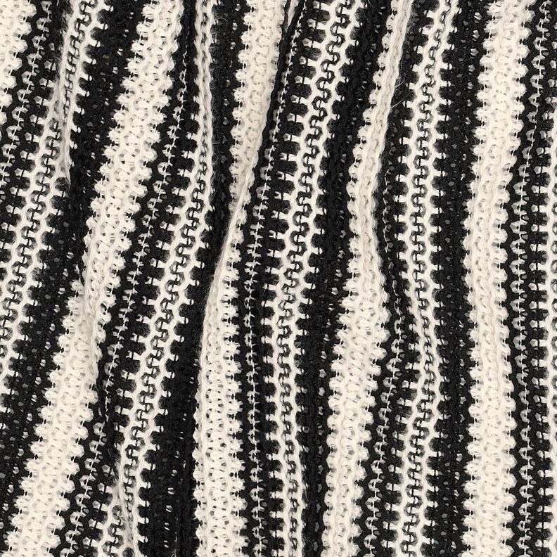 Tissu maille rayures | Poppy Fabrics – noir/écru,  image number 2
