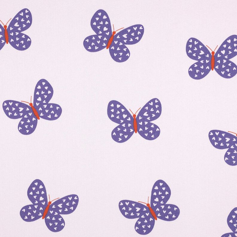 Sweatshirt gratté gros papillons | Poppy Fabrics – lilas pastel/lilas bleu,  image number 1