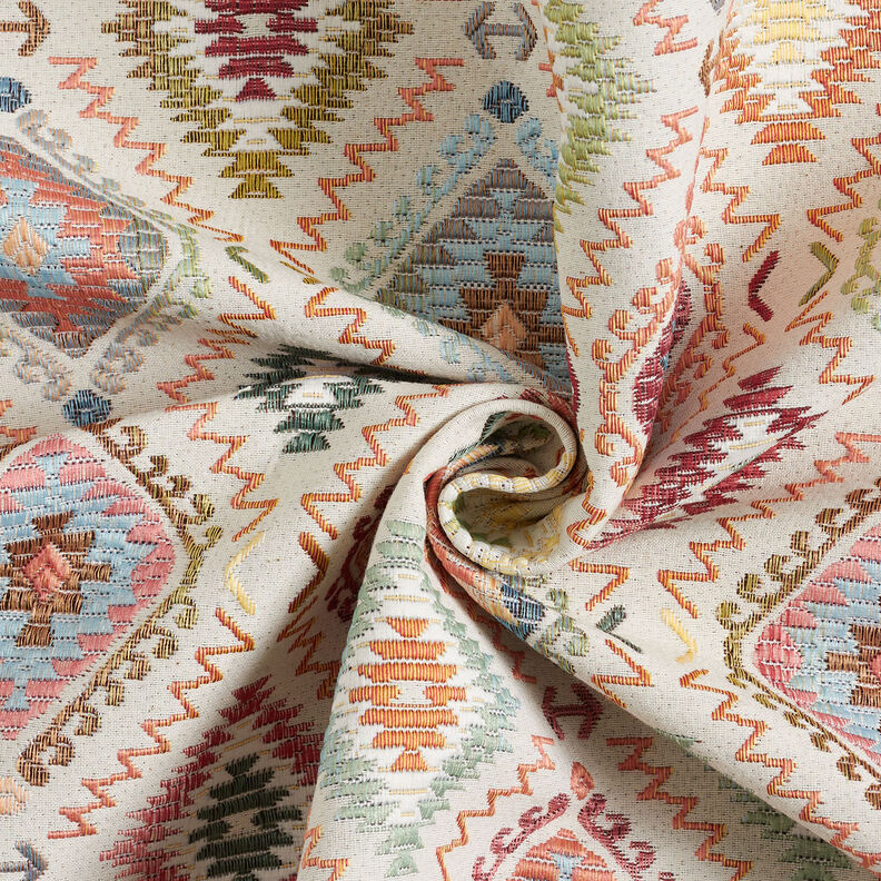 Tissu de décoration Jacquard Tapis indien – beige clair,  image number 4