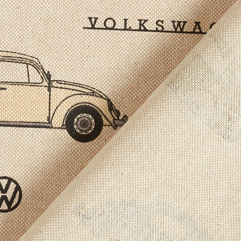 Tissu de décoration Semi-panama coccinelle VW – noir/nature,  image number 4