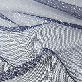 Tissu tulle scintillant – bleu marine/argent, 