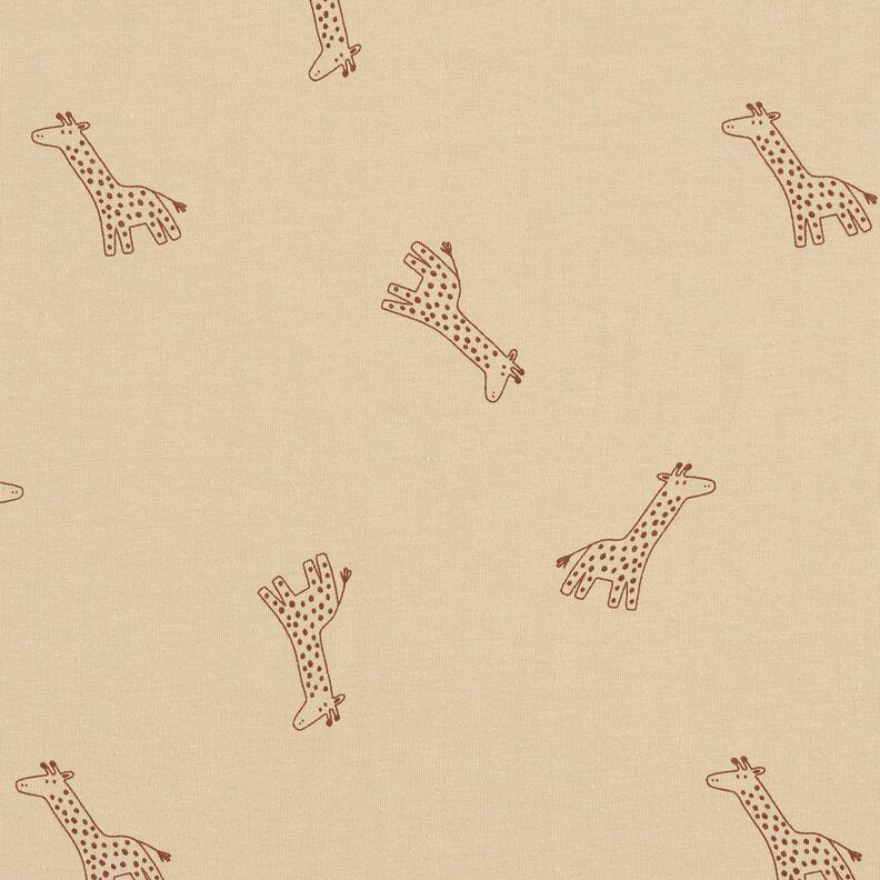 Jersey coton Girafes – amande, image number 1