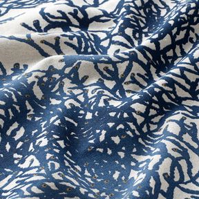 Tissu de décoration Semi-panama Magnifiques coraux – bleu marine/nature, 