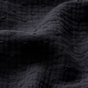 Tissu double gaze de coton dobby – noir, 