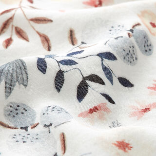 Tissu double gaze de coton prairie fleurie Impression numérique – écru, 