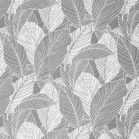 Tissu de décoration Canvas grandes feuilles – gris, 