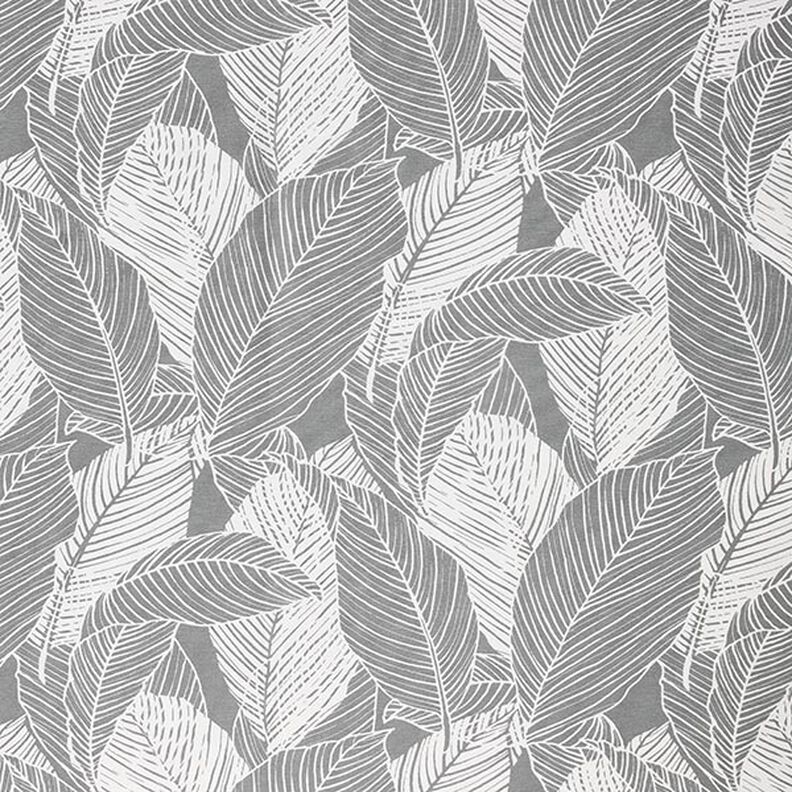 Tissu de décoration Canvas grandes feuilles – gris,  image number 1