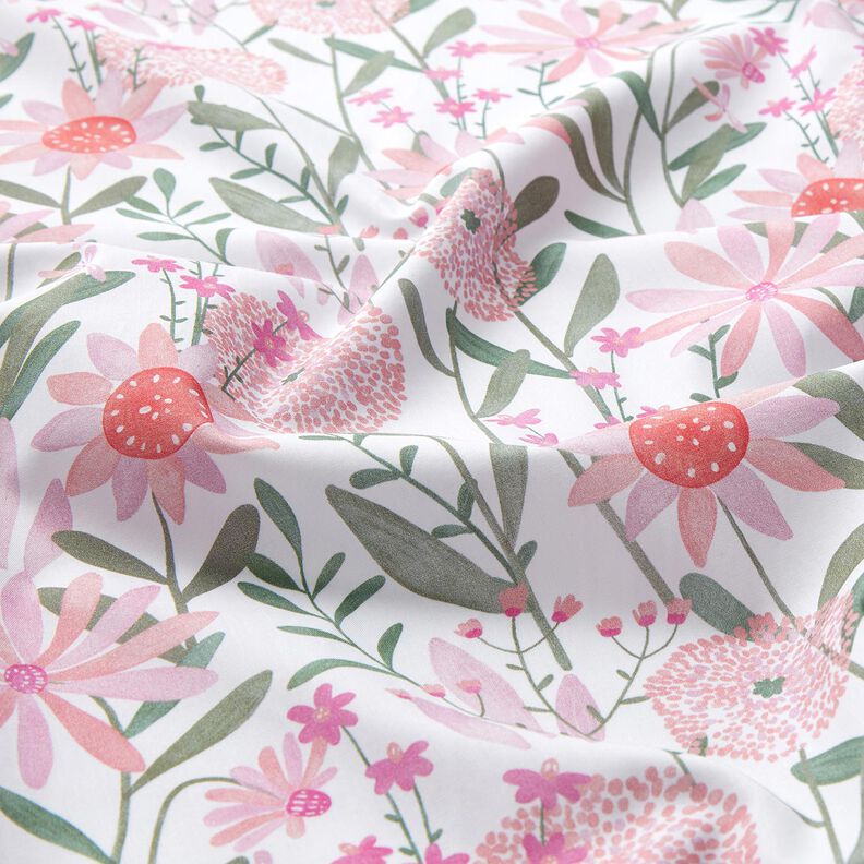 Popeline coton Grandes fleurs des champs Impression numérique | Poppy Fabrics – blanc,  image number 2